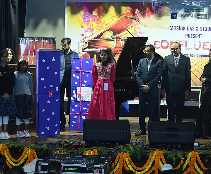 Students and guests on stage at Confluence 2025