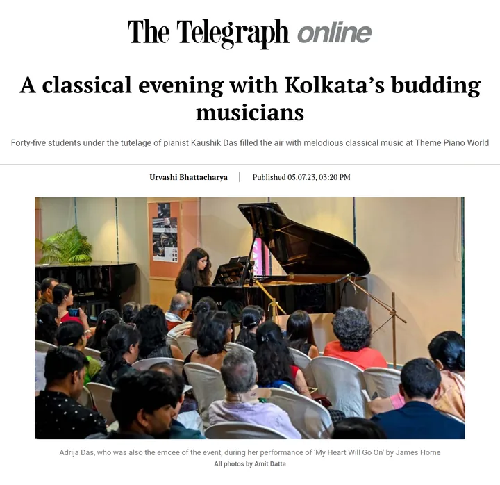 The Telegraph: A classical evening with Kolkata&rsquo;s budding musicians